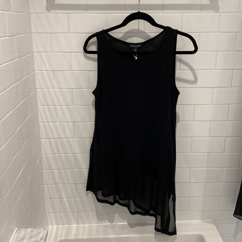 Eileen Fisher asymmetrical silk jersey tank